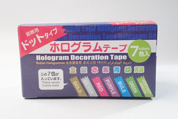 百均浪漫◆ホログラムテープ７色。パッケージ裏面詳細写真。